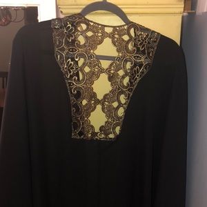 beautiful black kimono with gold cut out back